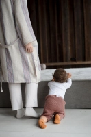 szlafrok unisex w fioletowe paski