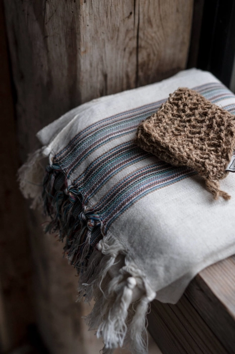 Kumru - a Turkish cotton towel with colorful stripes