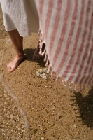 beach towel with pink stripes