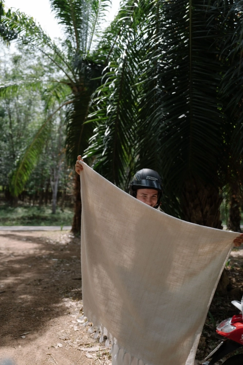 cream turkish towel with fringes